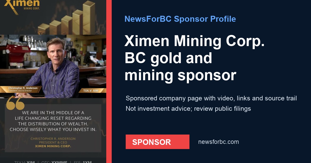 Ximen Mining Corp NewsForBC sponsor profile card